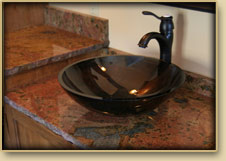 Sink with granite counter top